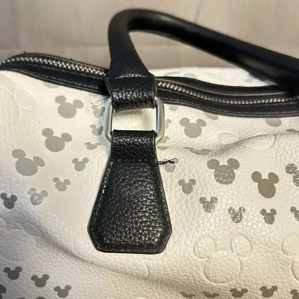 Official Disney Store Mickey Mouse Embossed Silhouette Satchel Bag Black & White